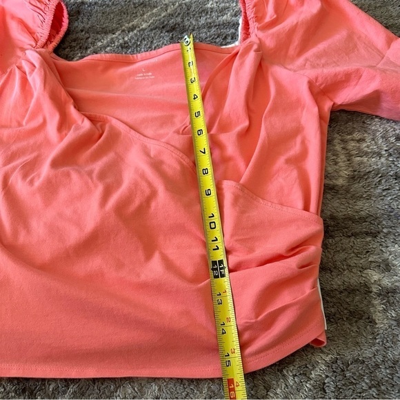 NWT By Anthropologie Puff-Sleeve Wrap Top Pink Rose - Picture 7 of 7